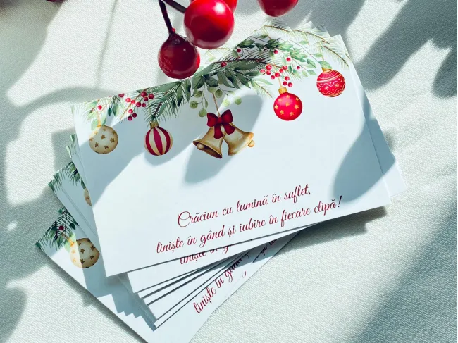 Cartonas craciun globuri 8.6x5.3cm (30buc)