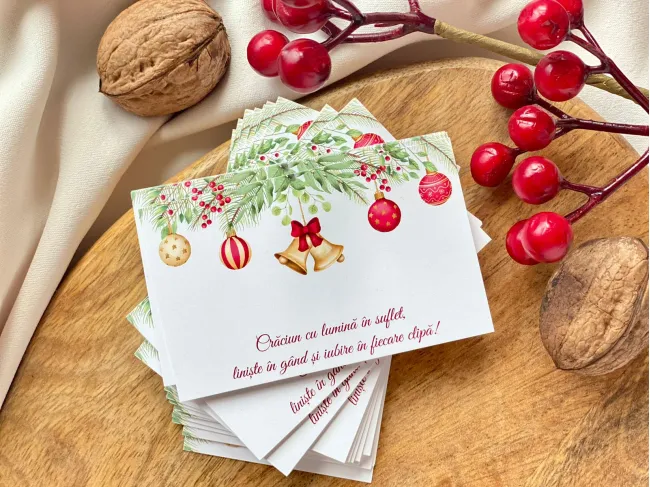 Cartonas craciun globuri 8.6x5.3cm (30buc)