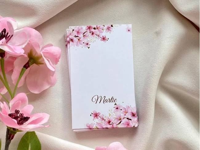 Cartonas martisor flori de cires 8.6x5.3cm (50buc)