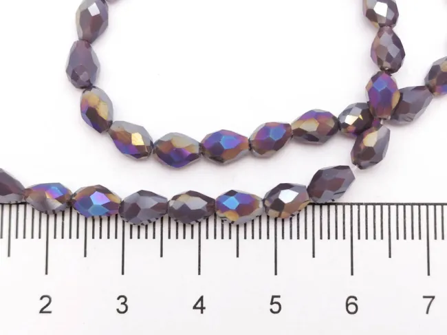 Margele cristal picatura 6x4mm mov opac AB (sirag)