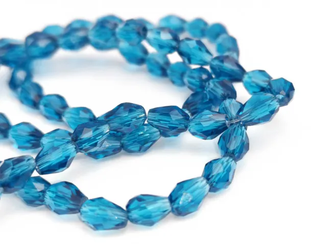 Margele cristal picatura 6x4mm marin (sirag)