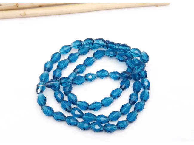 Margele cristal picatura 6x4mm marin (sirag)