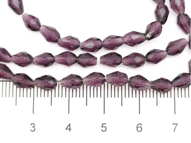 Margele cristal picatura 6x4mm mov (sirag)