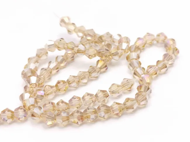 Margele cristal biconic 4mm bej AB (sirag)