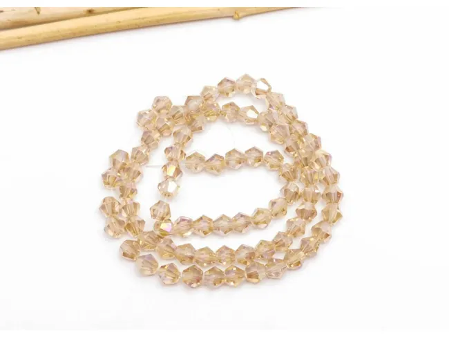 Margele cristal biconic 4mm bej AB (sirag)