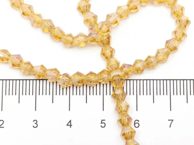 Margele cristal biconic 4mm auriu inchis AB (sirag)