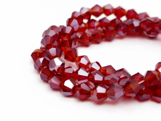 Margele cristal biconic 4mm burgundy lustered (sirag)