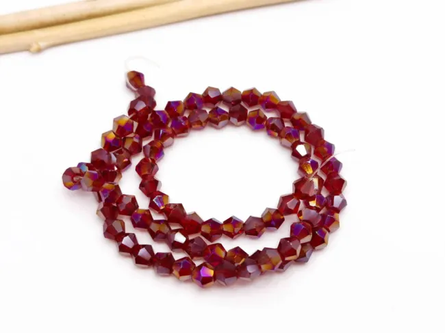 Margele cristal biconic 4mm burgundy AB (sirag)
