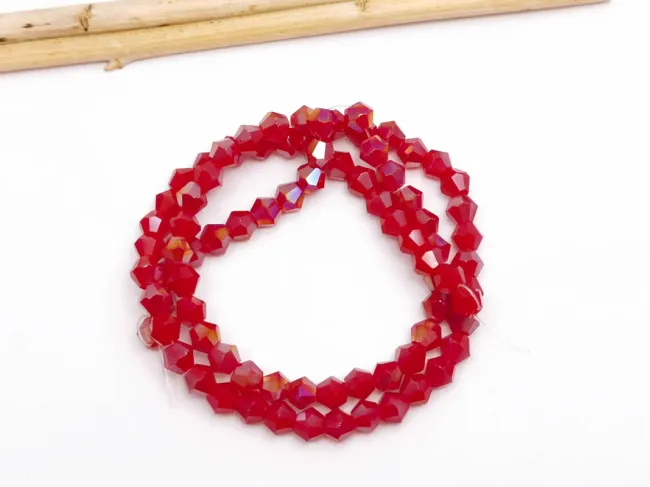 Margele cristal biconic 4mm rosu rubin opac AB (sirag)