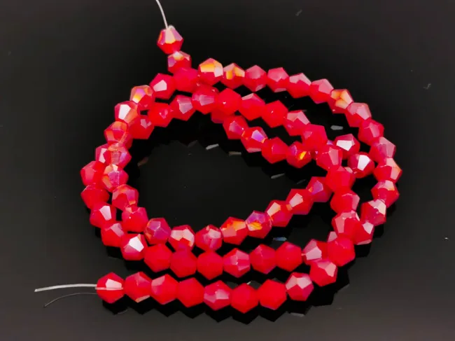 Margele cristal biconic 4mm rosu rubin opac AB (sirag)