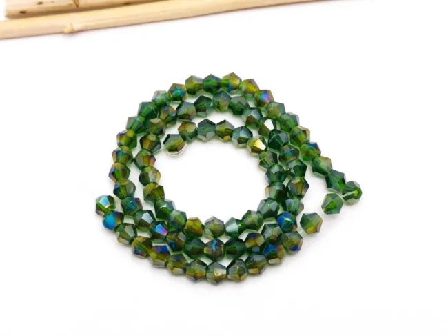 Margele cristal biconic 4mm verde brad AB (sirag)