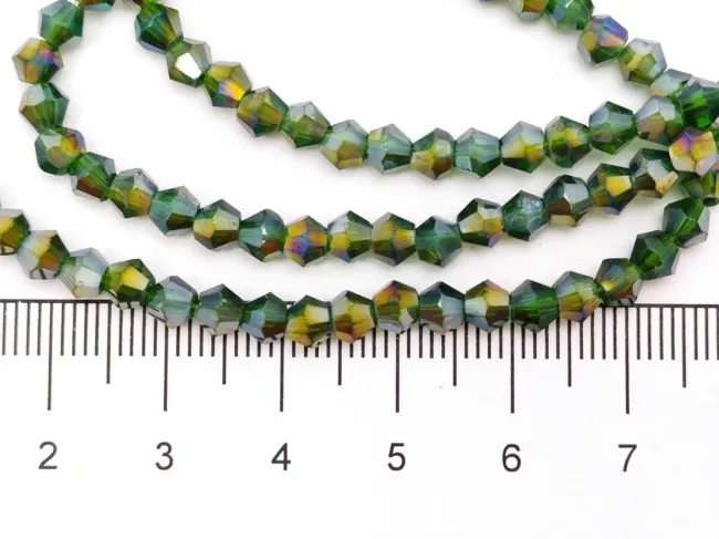 Margele cristal biconic 4mm verde brad AB (sirag)