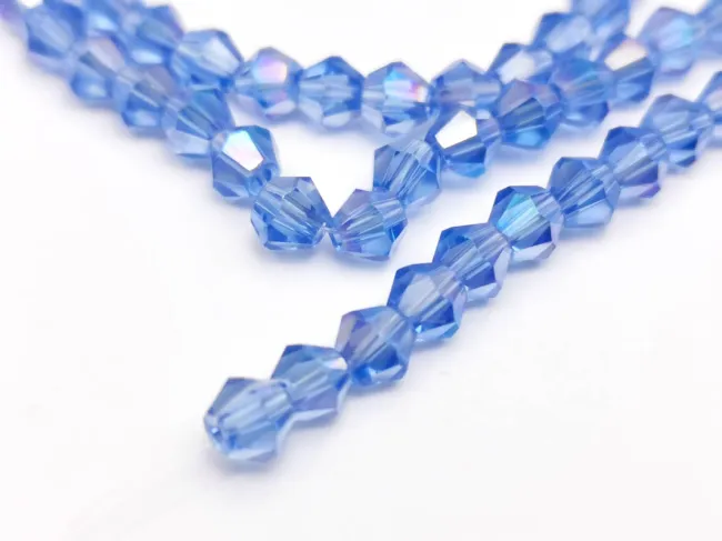 Margele cristal biconic 4mm albastru AB (sirag)