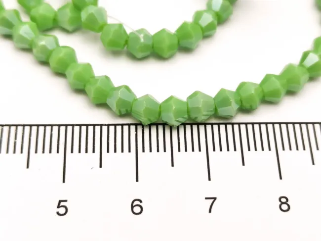 Margele cristal biconic 4mm verde opac lustered (sirag)