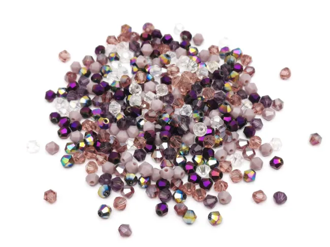 Margele cristal biconic 4mm mix rosu mov (250buc)