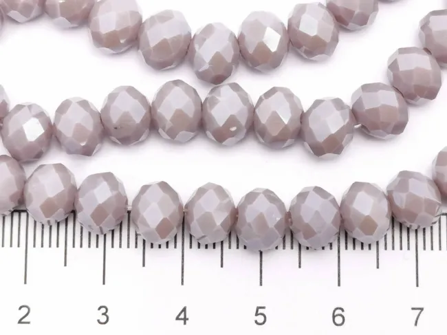 Margele cristal rondel fatetat 8x6mm lavanda opac lustered (sirag)
