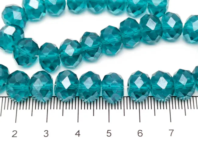 Margele cristal rondel fatetat 10x8mm marin (sirag)