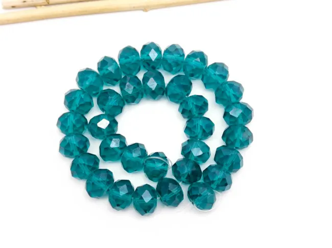 Margele cristal rondel fatetat 10x8mm marin (sirag)