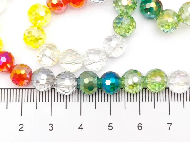 Margele cristal rotund micofatetat electroplacat 7.5~8mm multicolor (sirag)