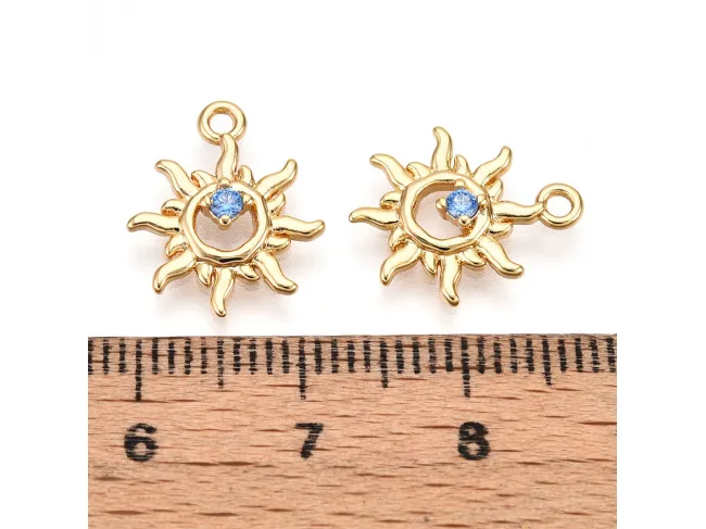 Charm cubic zirconia soare 15x12mm auriu