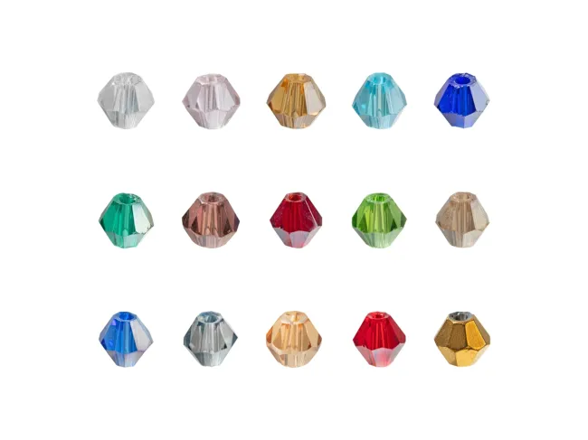 Selectie cristale biconice 4mm 1500 buc + cutie compartimentata