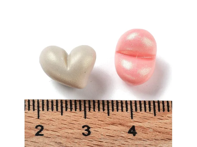 Margele acrilice inima 12x11.5mm mix sidefat (10buc)