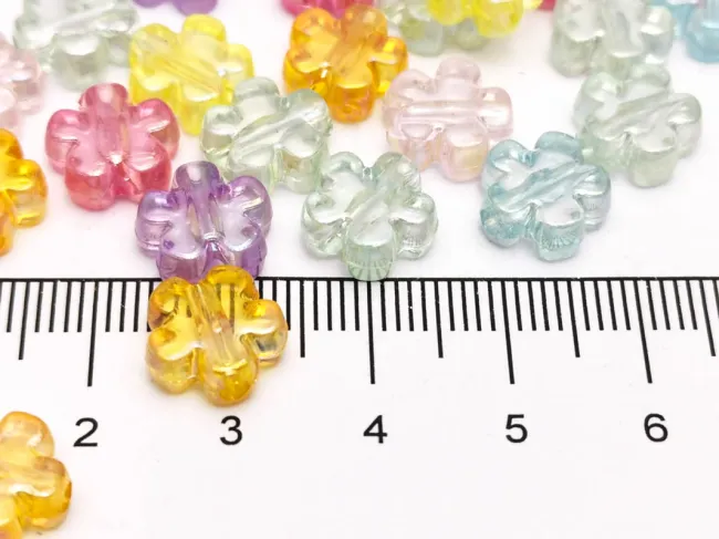 Margele acrilice floare 10x10mm mix AB (20buc)