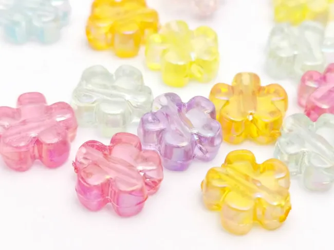 Margele acrilice floare 10x10mm mix AB (20buc)