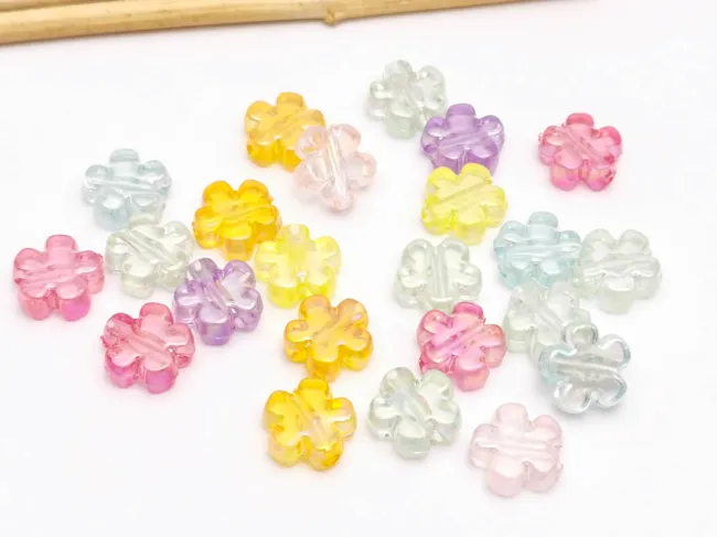 Margele acrilice floare 10x10mm mix AB (20buc)