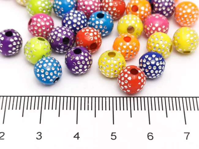 Margele acrilice rotunde 8mm mix (20buc)