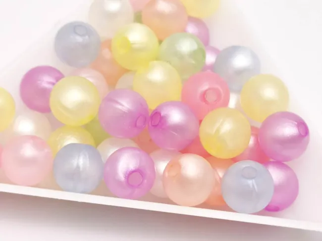 Margele acrilice fosforescente rotunde 8mm mix  (20buc)