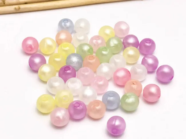 Margele acrilice fosforescente rotunde 8mm mix  (20buc)