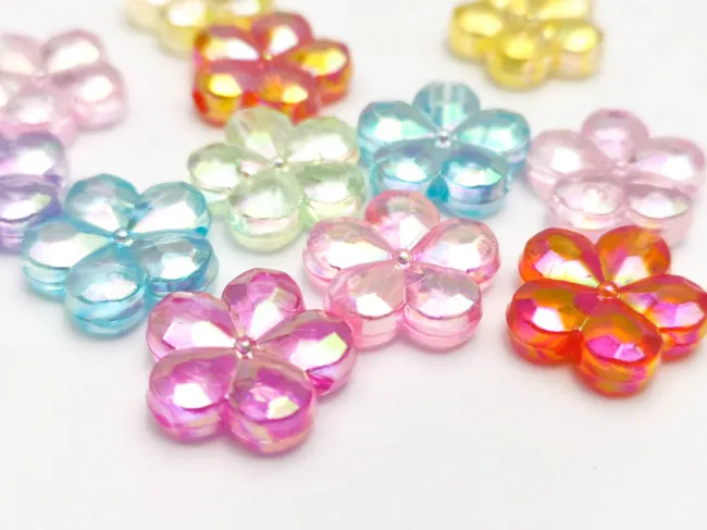 Margele acrilice floare 14x13mm mix AB (20buc)