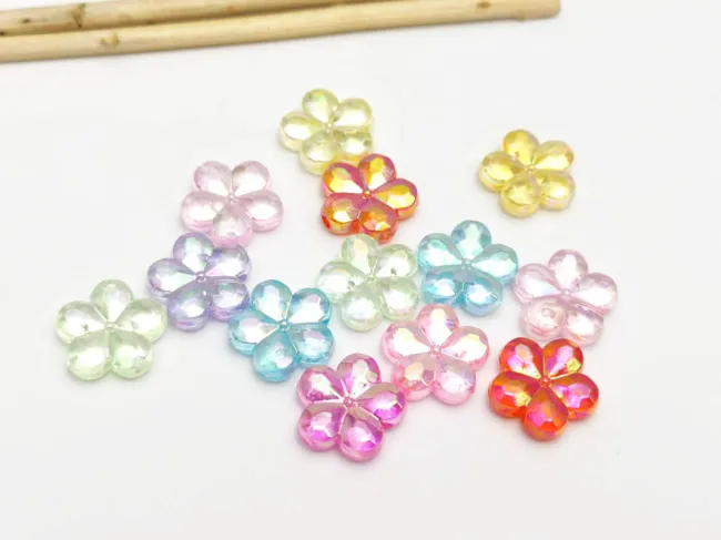 Margele acrilice floare 14x13mm mix AB (20buc)