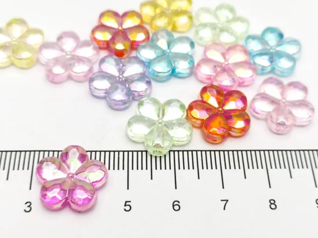 Margele acrilice floare 14x13mm mix AB (20buc)