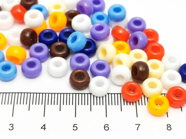 Margele acrilice rondele 7x4mm mix (50buc)