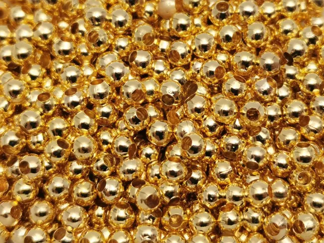 Margele de alama 2.5mm placate cu aur 18K (10buc)