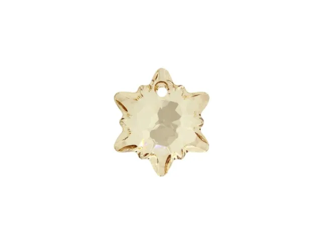 Pandantiv sticla fulg de nea 14mm sampanie