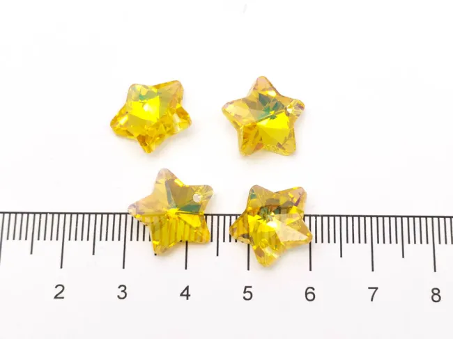 Pandantiv sticla stea 13mm auriu AB