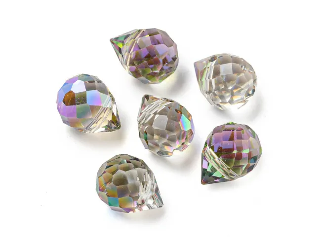 Briolete de cristal 11x8mm iris bej mov