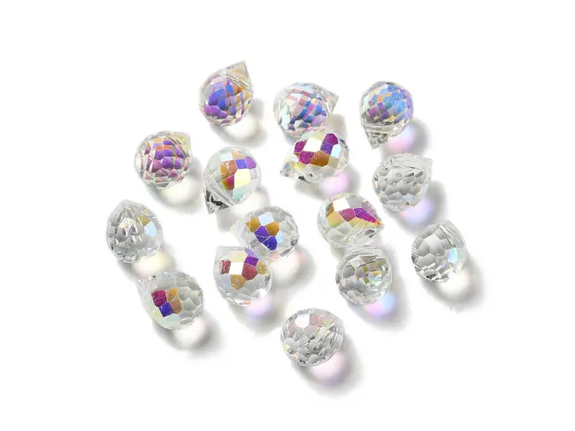 Briolete de cristal 11x8mm transparent AB