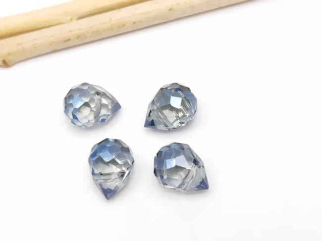 Briolete de cristal 11x8mm iris albastru