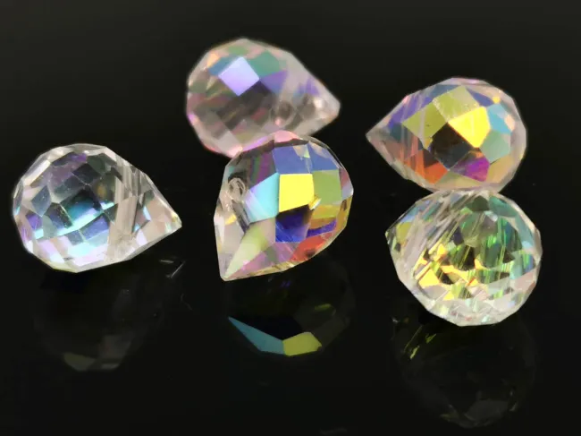 Briolete de cristal 11x8mm transparent AB