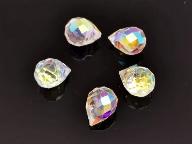 Briolete de cristal 11x8mm transparent AB