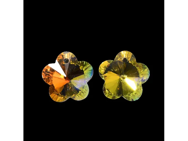 Pandantiv sticla floare 13mm transparent AB