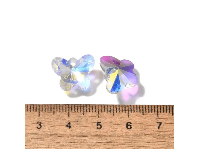 Pandantiv sticla fluture 14x12mm transparent AB