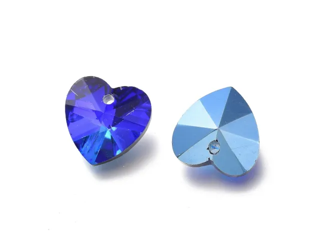 Pandantiv sticla inima 14mm bermuda blue