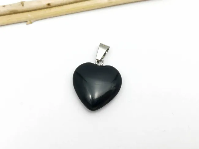 Pandantiv obsidian inima 20x29mm