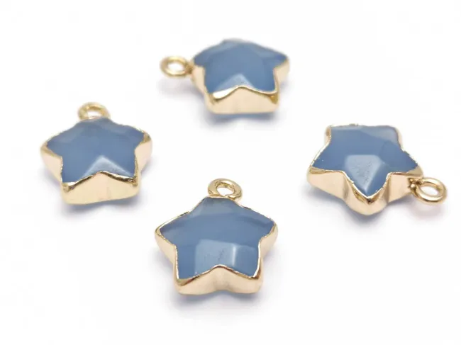 Pandantiv agate stea in montura aurie 15x13mm