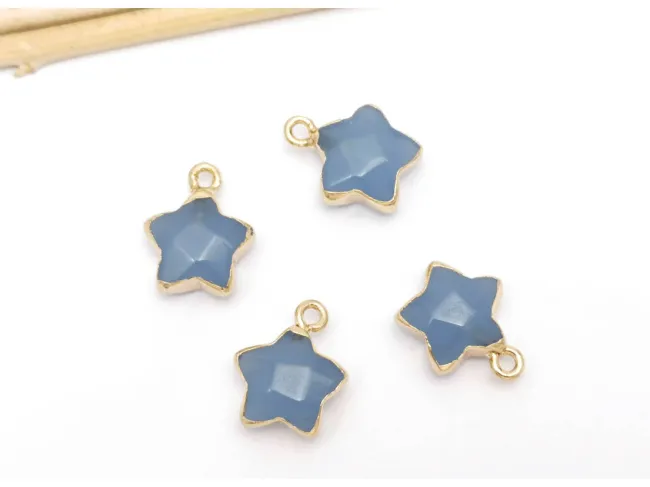 Pandantiv agate stea in montura aurie 15x13mm